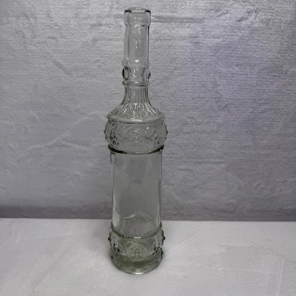 Williams Sonoma Clear Glass Hobnail Ribbed Decorative‎ Bottle Cruet